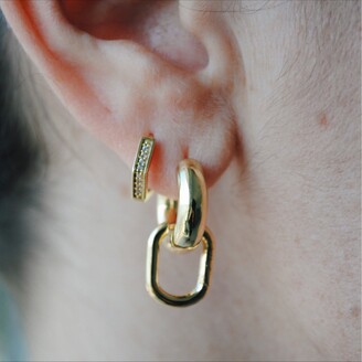 Senia Ally Oval Huggies Gold - ShopStyle Earrings