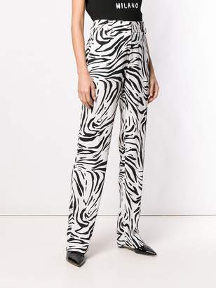 MSGM zebra print straight trousers