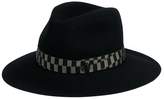 Thumbnail for your product : Maison Michel Black Green Henrietta Bondage Fedora Hat