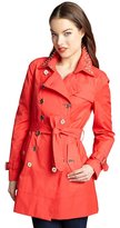 Thumbnail for your product : Sam Edelman hibiscus red cotton blend studded collar 'Lorissa' trench