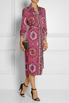Thumbnail for your product : Emilio Pucci Embellished printed silk-charmeuse dress