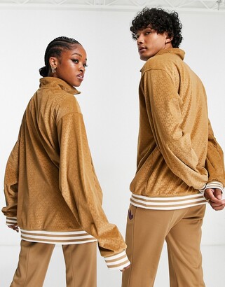 adidas 'adicolor 70s' unisex funnel velour fleece in brown - ShopStyle  Jumpers & Hoodies
