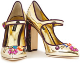 Thumbnail for your product : Dolce & Gabbana Embellished Printed Mirrored-leather Mary Jane Pumps