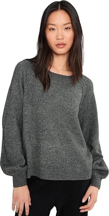 Vince Camuto Crew Neck with Raglan Puff Sleeve Women's Sweater Medium Heather Grey : XS Acrylic/Polyester/Spandex