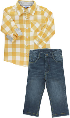 baby yellow button down shirt