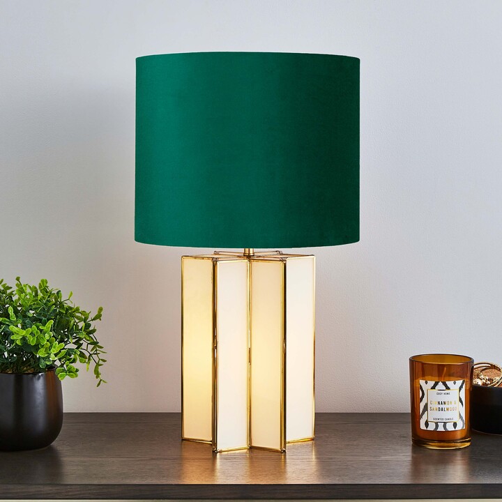 Dunelm Virgo Green Star Glass Table Lamp Green ShopStyle