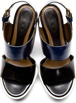 Thumbnail for your product : Marni Navy & Black Leather Platform Heels