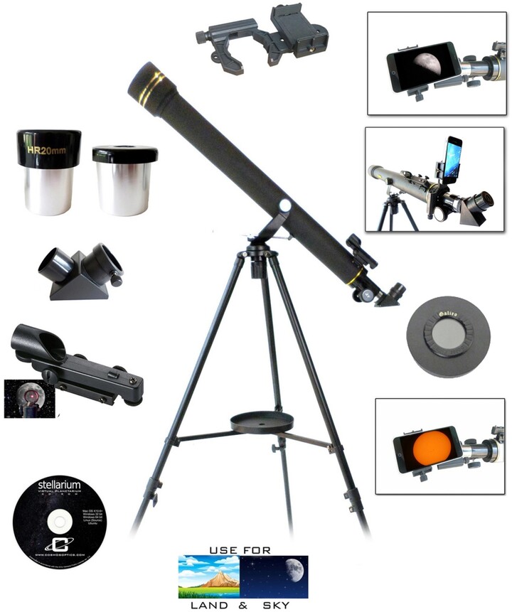 Galileo 700mm x 60mm Day and Night Telescope Kit Plus Smartphone