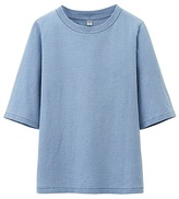 Thumbnail for your product : Uniqlo WOMEN Washed Crew Neck Half Sleeve Cropped T