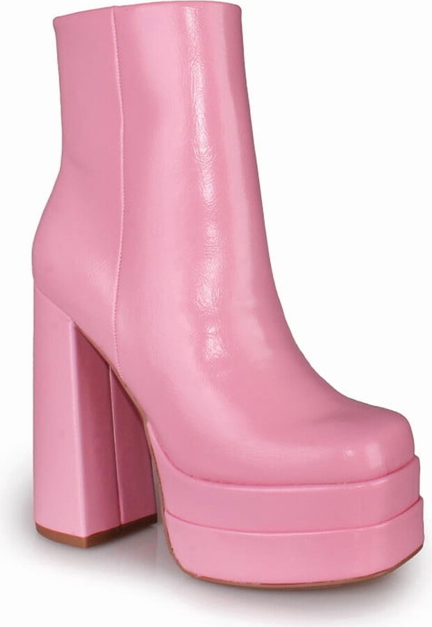 Soda Sunglasses Women’s Pastel Pink Platform Ankle Boots