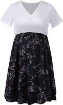 Thumbnail for your product : Junge Long Dresses Summer Dress Fashion Clothing Matching Colour Short Sleeve for Pregnant Women Summer Dresses Short Party Dresses Long Summer Dresses Summer Dress - Multicolour - S
