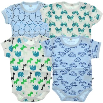 Pippi Baby Boys 0-24m Body Ss Ao-Printed (4-Pack) T-Shirt