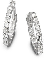 Thumbnail for your product : Roberto Coin Diamond & 18K White Gold Hoop Earrings/1.5"