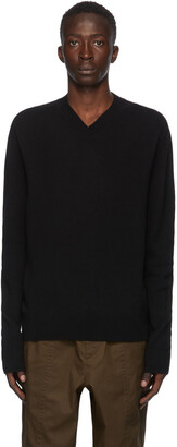 Jil Sander Black Cashmere V-neck Sweater