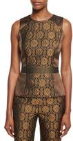 Thumbnail for your product : Etro Mixed-Jacquard Sleeveless Fencing Top, Gold