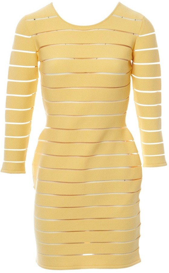 balmain yellow dress