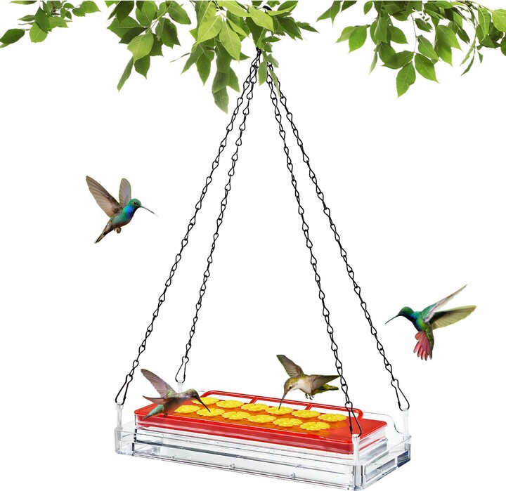 Kingsyard Dual-Use Outdoors Hanging & Window Installation Wild Bird Feeder, Clear, 1.62-lb