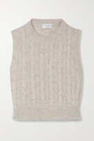 Thumbnail for your product : Brunello Cucinelli Cropped Metallic Cable-knit Top