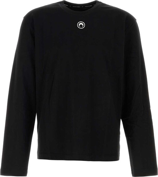 Marine Serre Logo Detailed Long-Sleeved T-Shirt