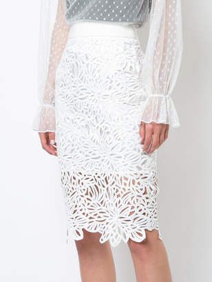 Milly lace pencil skirt