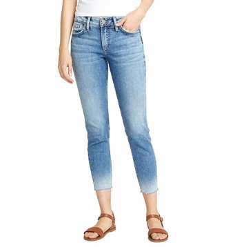 Silver Jeans Co. Women's Elyse Mid Rise Skinny Crop Jeans
