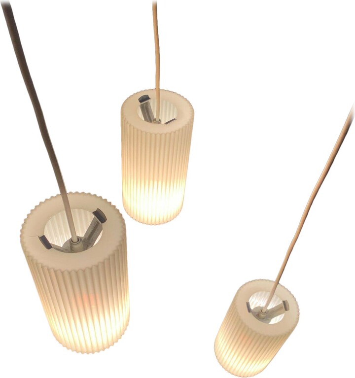 Set Of 3 Mid-century Modern German Minimalist Pendant Lamps A.f. Gangkofner Erco