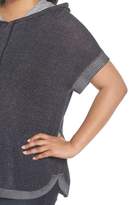 Thumbnail for your product : Vince Camuto Ribbed Trim Short Sleeve Hoodie