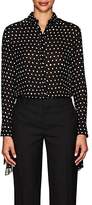 Thumbnail for your product : Saint Laurent Women's Polka Dot Silk Blouse - Black