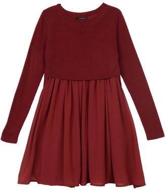 Ella Moss Youth Girl's Macie Sweater Dress - Burgandy