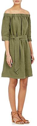 Frame Women's Linen Off-The-Shoulder Dress - Dk. Green