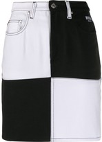 Thumbnail for your product : MSGM Checkered Print Denim Skirt