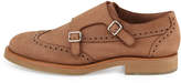 Thumbnail for your product : Brunello Cucinelli Leather Monk-Strap Wing-Tip Loafer, Beige