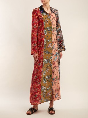 Anjuna - Augustina Panelled Silk-crepe Dress - Red Multi