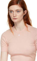 Thumbnail for your product : Courreges Pink Ribbed Mock Neck Sweater