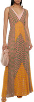Thumbnail for your product : Self-Portrait Pleated Printed Georgette Maxi Dress