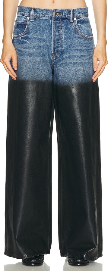Alexander Wang Surge Low Rise Wide Leg in Blue