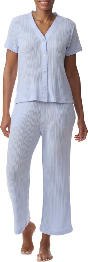 Tommy Hilfiger Women's 2-Pc. Th Cardigan Top & Cropped Pants Pajama Set