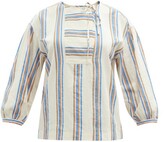 Thumbnail for your product : A.P.C. Amelia Striped-poplin Tunic Blouse - Cream Stripe