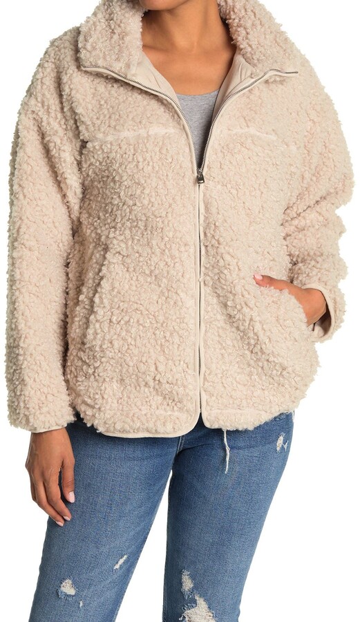urban outfitters batwing teddy fleece jacket
