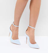Thumbnail for your product : Lost Ink Pale Blue Ankle Strap Court Shoes
