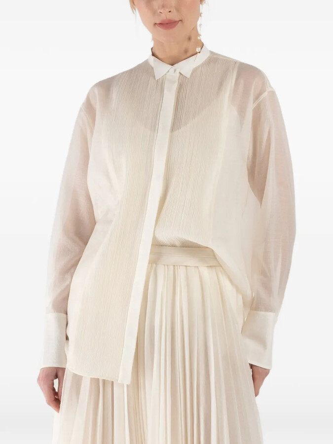 Gia Studios Pleated Long-Sleeve Shirt