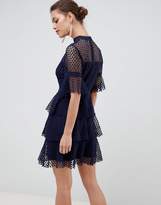 Thumbnail for your product : Liquorish Layered Lace Dress With Flare Sleeve