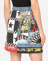 Thumbnail for your product : Dolce & Gabbana Patchwork-Print Brocade Miniskirt