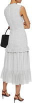 Thumbnail for your product : Rebecca Vallance Misty Shirred Checked Crinkled-gauze Midi Dress