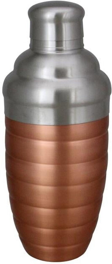 Copper Finished Ribbed Stainless Steel Martini Cocktail Shaker 17oz