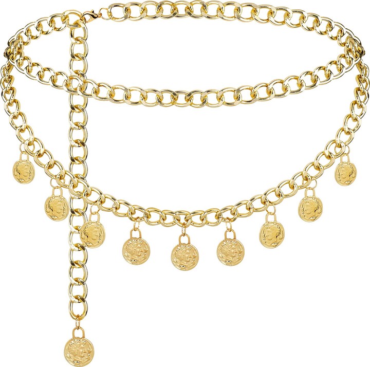 BAOKELAN Chain Belts for Women Girls Double Layered Chain Belt