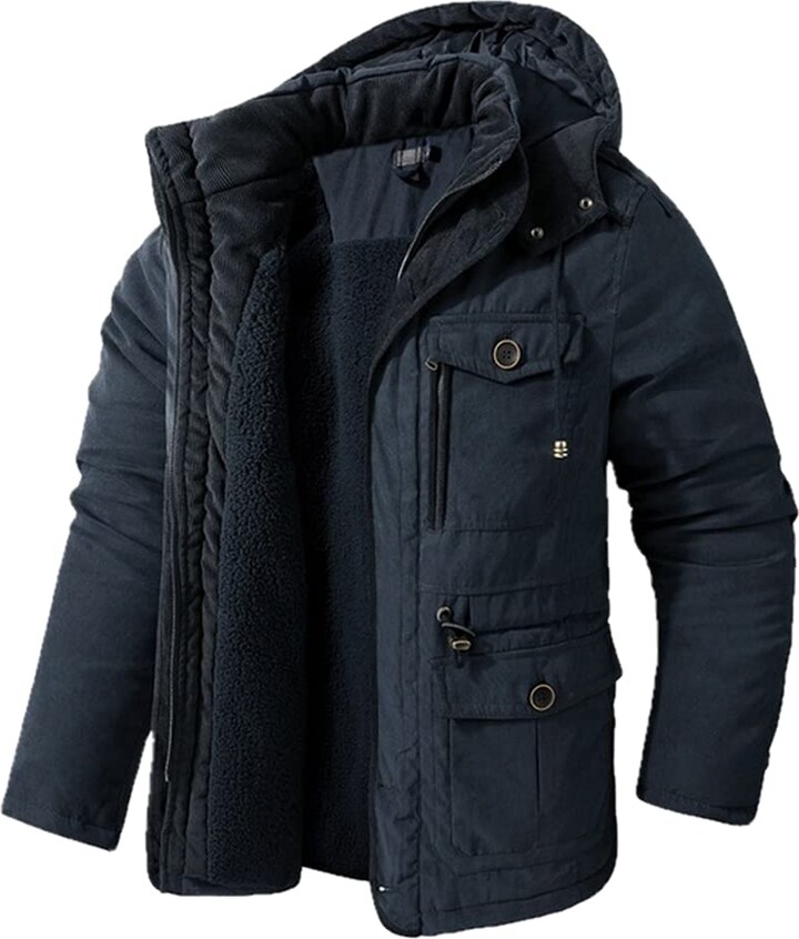 Liu Song Winter Warm Wool Lamb Jacket Men Thick Hooded