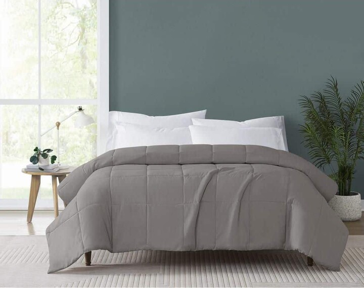 Truly Soft Everyday Solid Grey Twin Down Alternative Microfiber Blanket