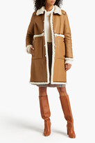 Thumbnail for your product : Tory Burch Patent Leather-trimmed Shearling Coat