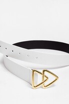 Thumbnail for your product : Nasty Gal Womens Faux Leather Link Triangle Buckle Belt - White - One Size